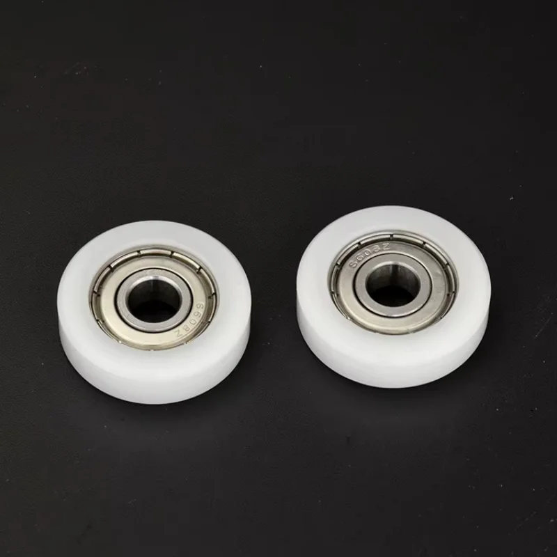 10Pcs 8x30mm 608ZZ Bearing Pulley Plastic Wrapped Rolling Nylon Roller Flat Wheel Flat Guide Wheel Resin POM Formaldehyde