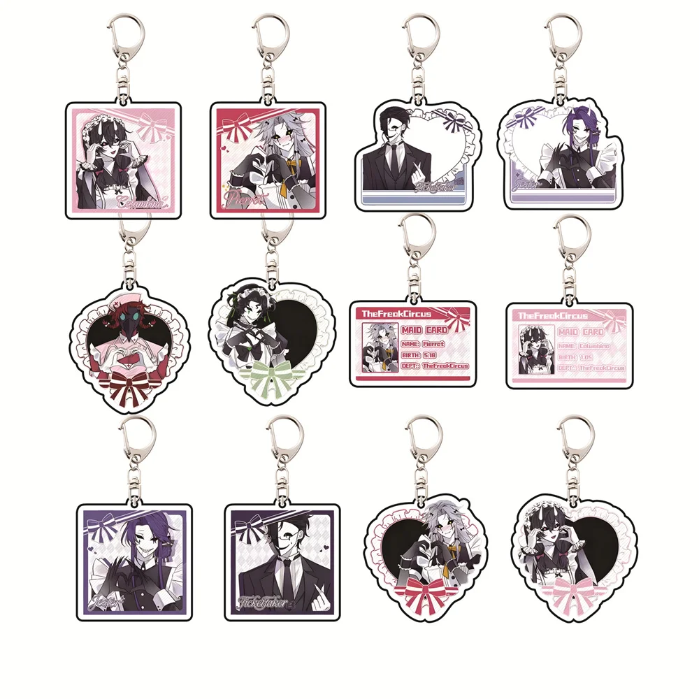 Anime The Freak Circus TFC Pierrot 6cm Acrylic Keyrings Backpack Decorations Accessories Decor Gifts Exquisite Products