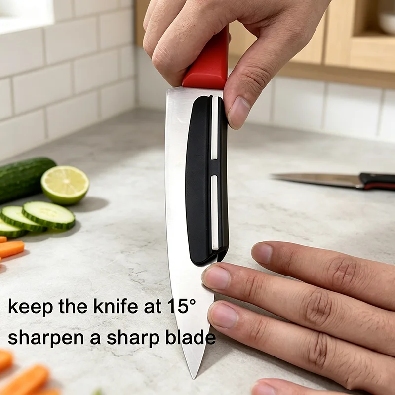 Knife Sharpening Angle Guide Clip Ceramic Rod 15 Degree Whetstone Oilstone Blade Sharpening Accessory