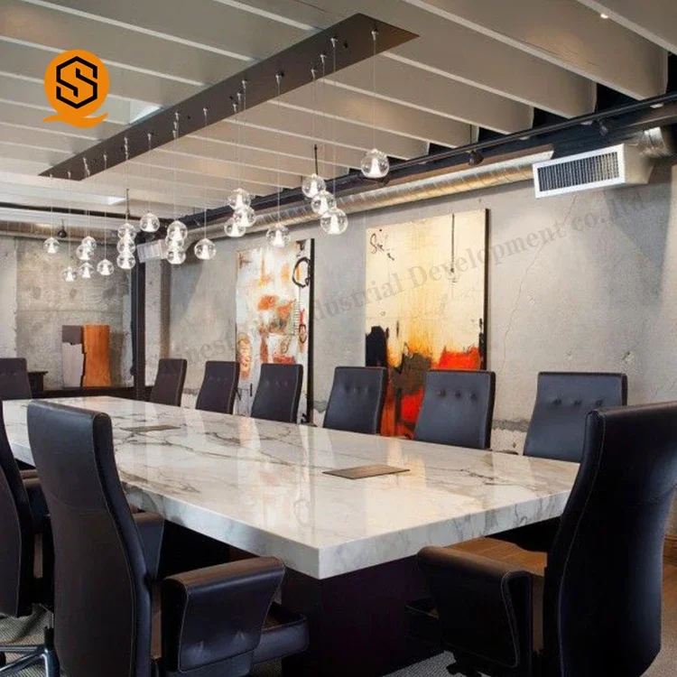 Artificial marble Solid surface meeting room modern office desk conference tables