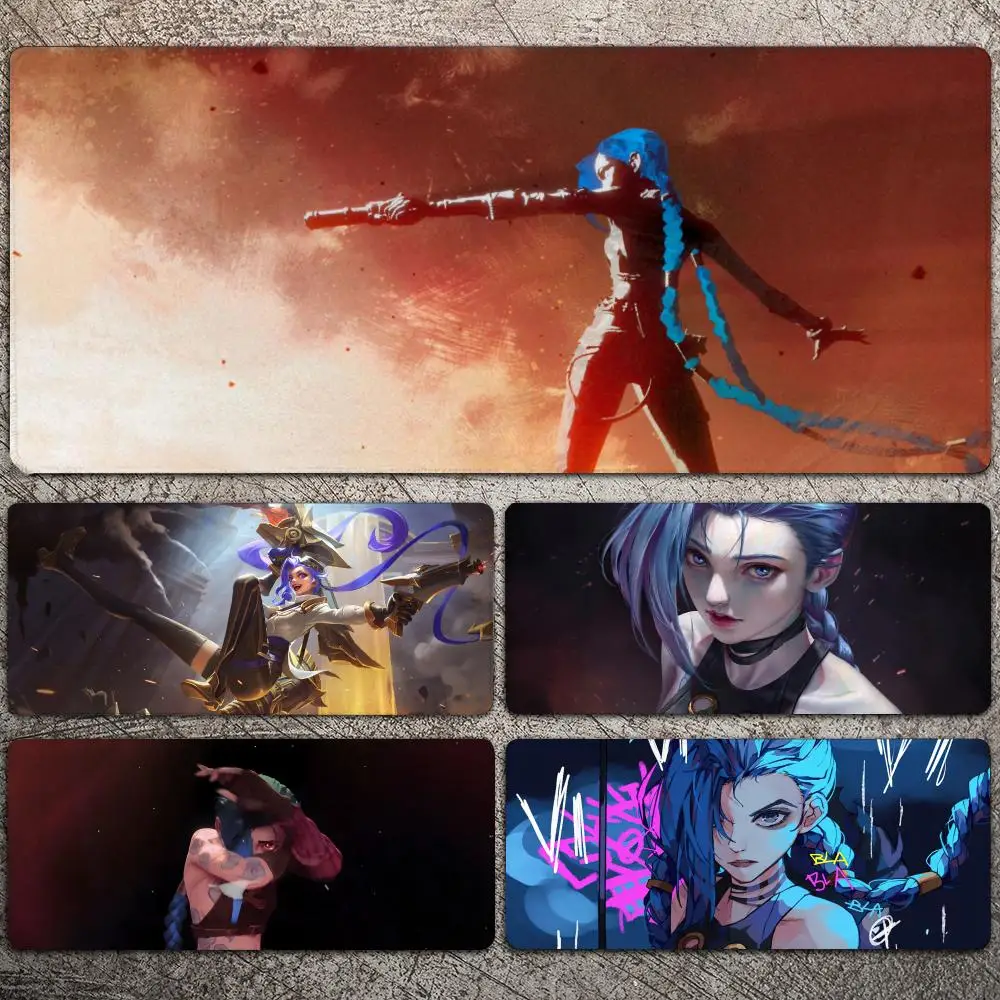 

High Quality League Of Legends Jinx Gaming Mousepad Large Gaming Mouse Pad LockEdge Thickened Computer Keyboard Table Desk Mat