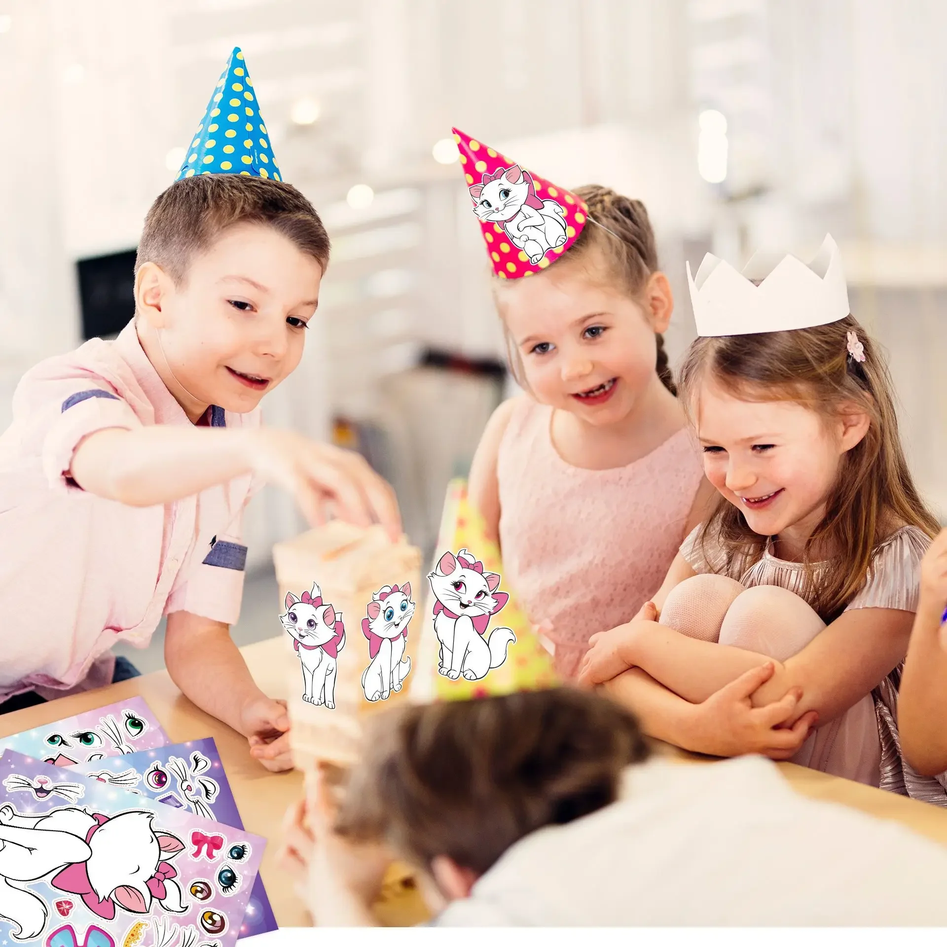 8/16 ورقة ديزني الأرستقراطيين ماري القط لغز ملصقات لتقوم بها بنفسك رايدر تشيس تجميع بانوراما الاطفال لعبة الأولاد لعبة هدية حفلة