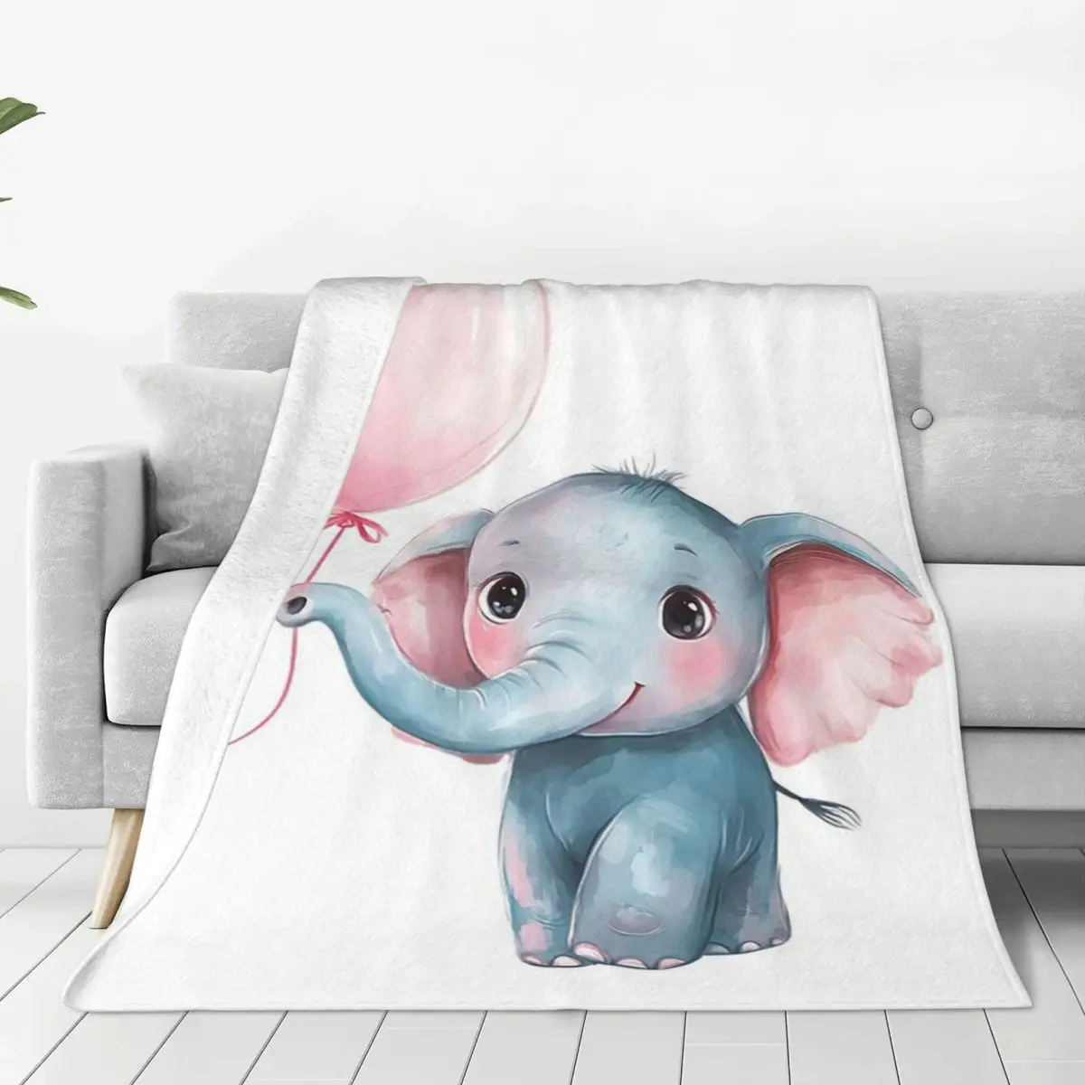 

Одеяла с воздушным шаром в виде слона, флисовые дышащие покрывала для дивана, для дома, спальни, офиса, покрывало на кровать