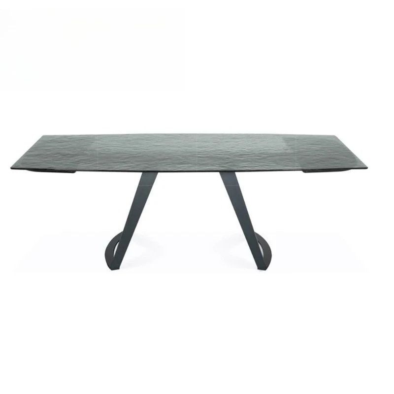 

Italian retractable dining table household light luxury high-end long table