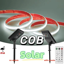 24V Dimmable Solar COB LED Strip Light 5M 320LEDs/M Self-Adhesive Tape Diode Rope IP68 RA90 Backlight Cold Natural Warm White