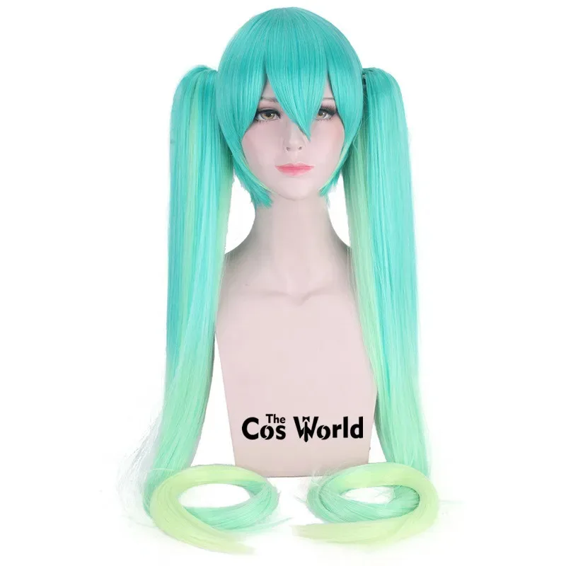 

aaa12 3VOCALOID 2017 Miku Racing 120cm Long Straight Anime Cosplay Wigs Fiber Heat Resistant Synthetic Hair + Wig Cap