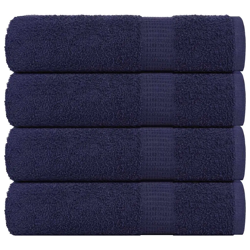 4-Pack Navy Blue Cotton Shower Towels 70x140 cm, 360 GSM - Ultra Absorbent & Soft