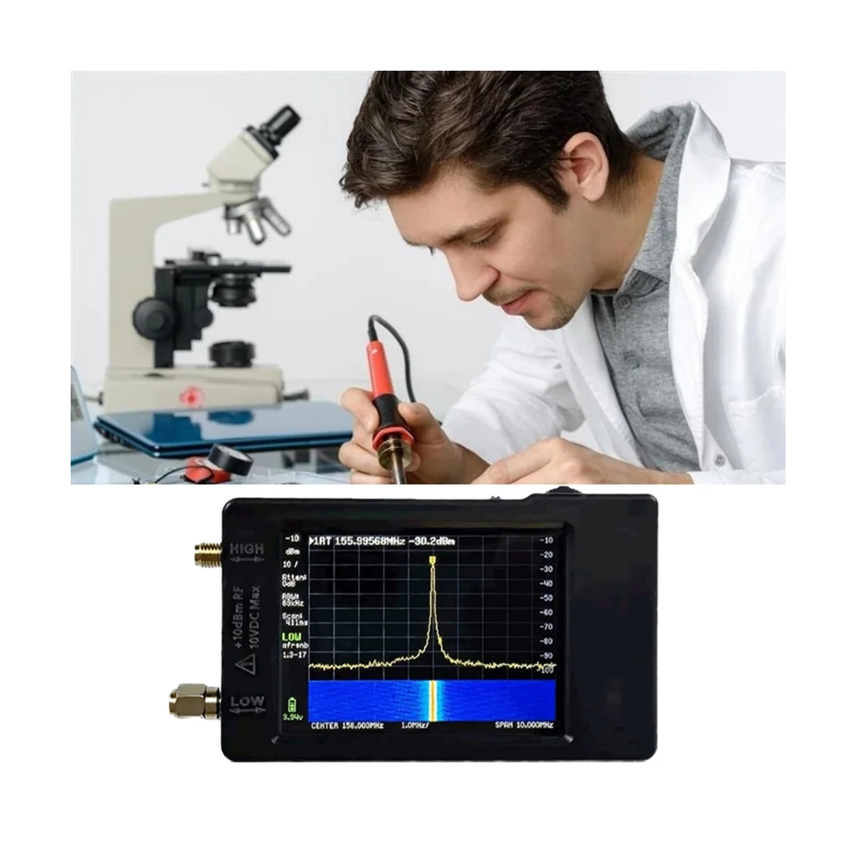 For TinySA 2.8 Inch Hand-Held Spectrum Analyzer 100KHz-350MHz High-Precision Signal Generator Supporting PC Connection