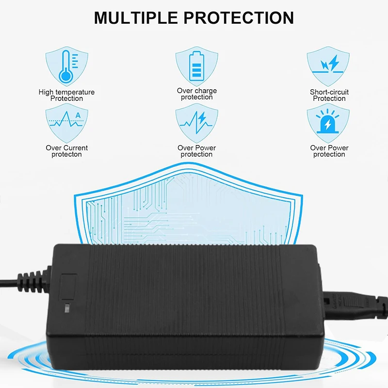 42V 2A Lithium Battery Charger For 36V 10S Li-ion Battery Pack Fast Charging 3Pin-GX16 Connectors Power Tool Charger