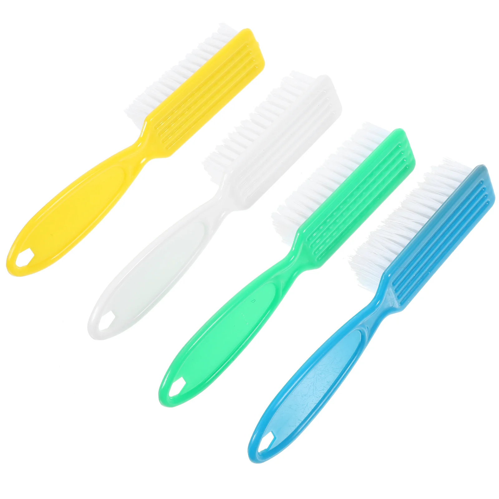 Brosse à ongles à Long manche en plastique, pour nettoyer la poussière après le vernis, poils souples, léger, Portable, Kit d'outils pour Nail Art, 4 pièces