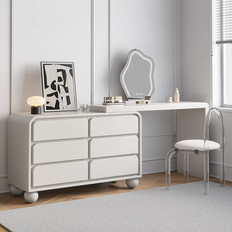 

Corner Six-drawer Cabinet Makeup Vanities Modern Cream-style Bedroom Bed Makeup Vanities Household Simple Furniture Kaptafel JTM