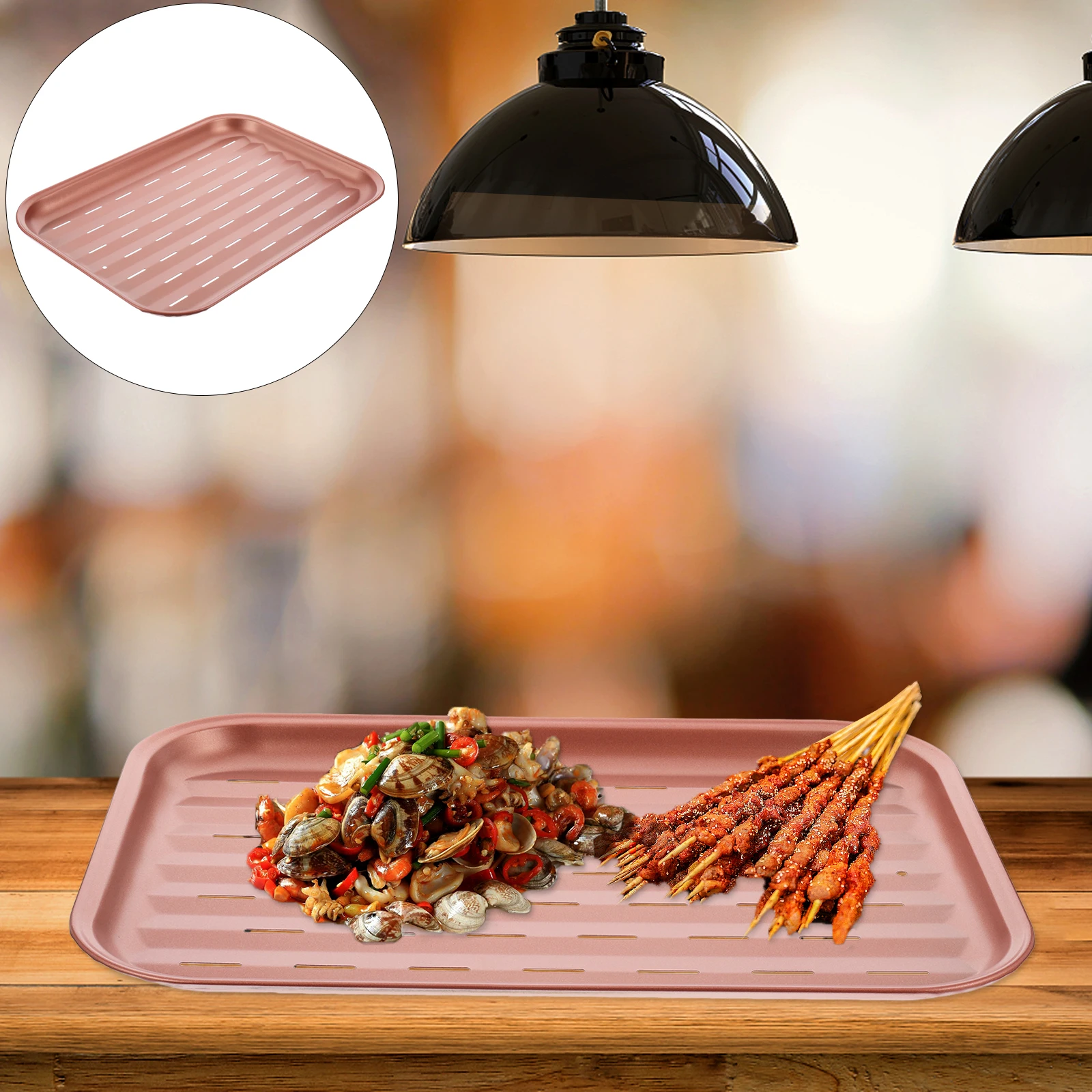 Placa antiadherente para parrilla de barbacoa, duradera, de acero al carbono, ligera, compacta, para exteriores, herramienta para asar, accesorios