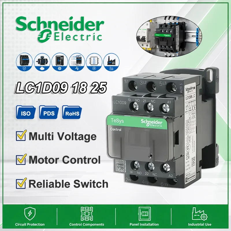 Schneider TeSys LC1D Contactor LC1D09 LC1D12 LC1D18 LC1D25 LC1D32 LC1D38 Motor Starter Control Component 24V 48V 110V 220V 380V