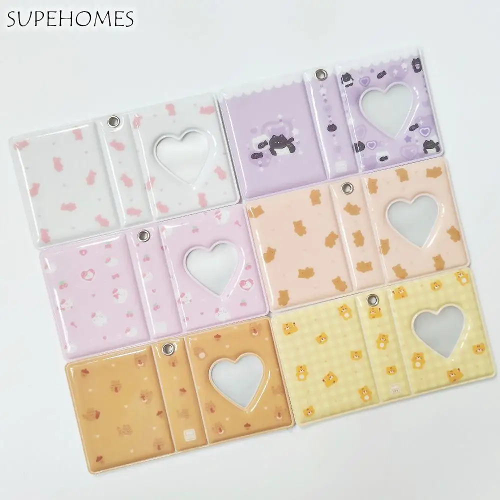 Pastic Cartoon Bear Photo Album Cute Waterproof Hollow Picture Storage Case Anti-scratch Ins Love Heart Photo Album Kpop Card