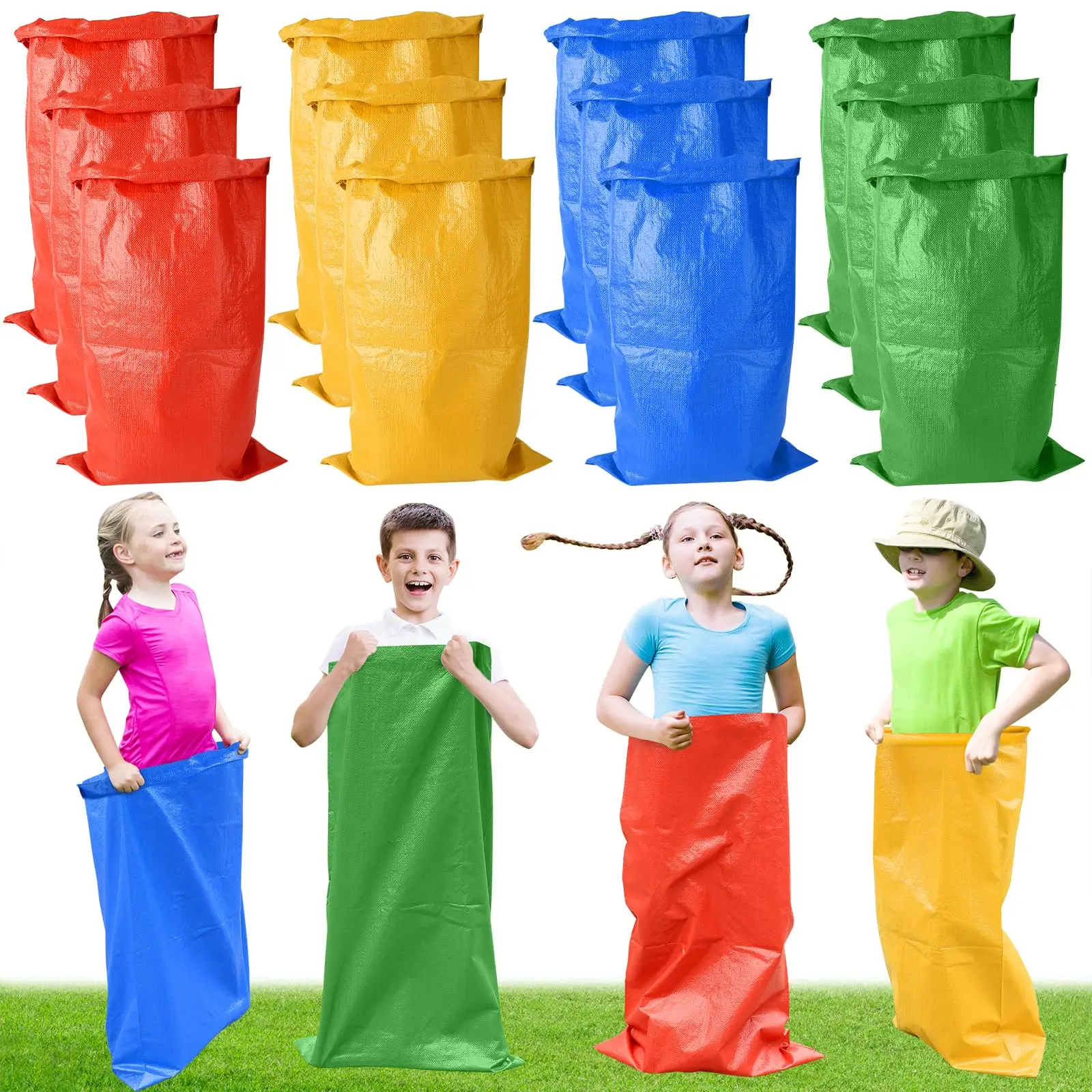 

12pcs Potato Sack Race Bags, Large Size Race Bags for Family Game, Outdoor Games Sack Race Bags for Adults and Kids,Bean Bag Gam