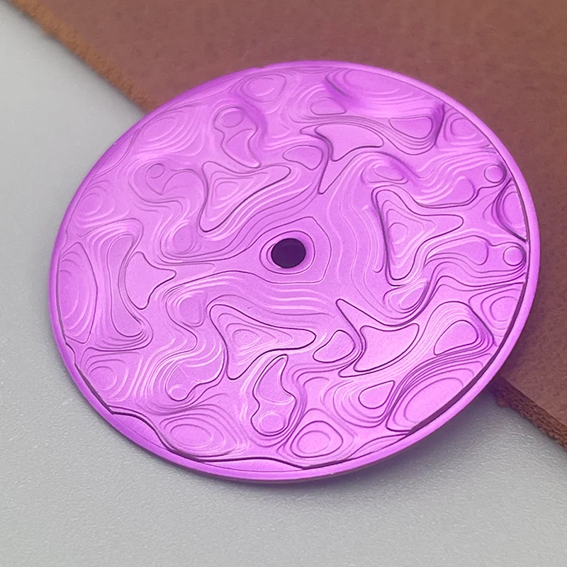 

NH35 Dali 28.5mm Topographic 3D Embossed Watch Dial Crown at 3.0 Oclock For NH35 NH36 8215 2824 Automatic Movement Case