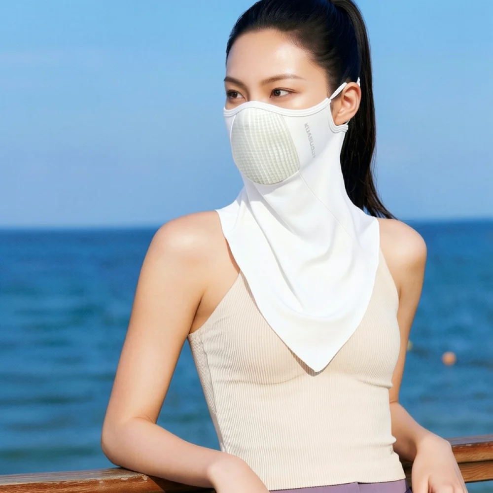 Breathable Ice Silk Neck Gaiter Summer Sun Protection Face Mask For Running Outdoor Sports Cooling Facial Scarf Elastic