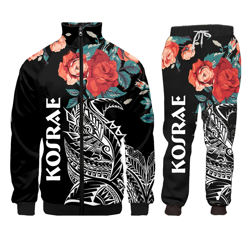 Tahiti Polynesia 3D Hoodies Suits Men's Sweatshirt Joggers Funny Harajuku Print Set Fall Winter Unisex Tracksuit Clothes PantS