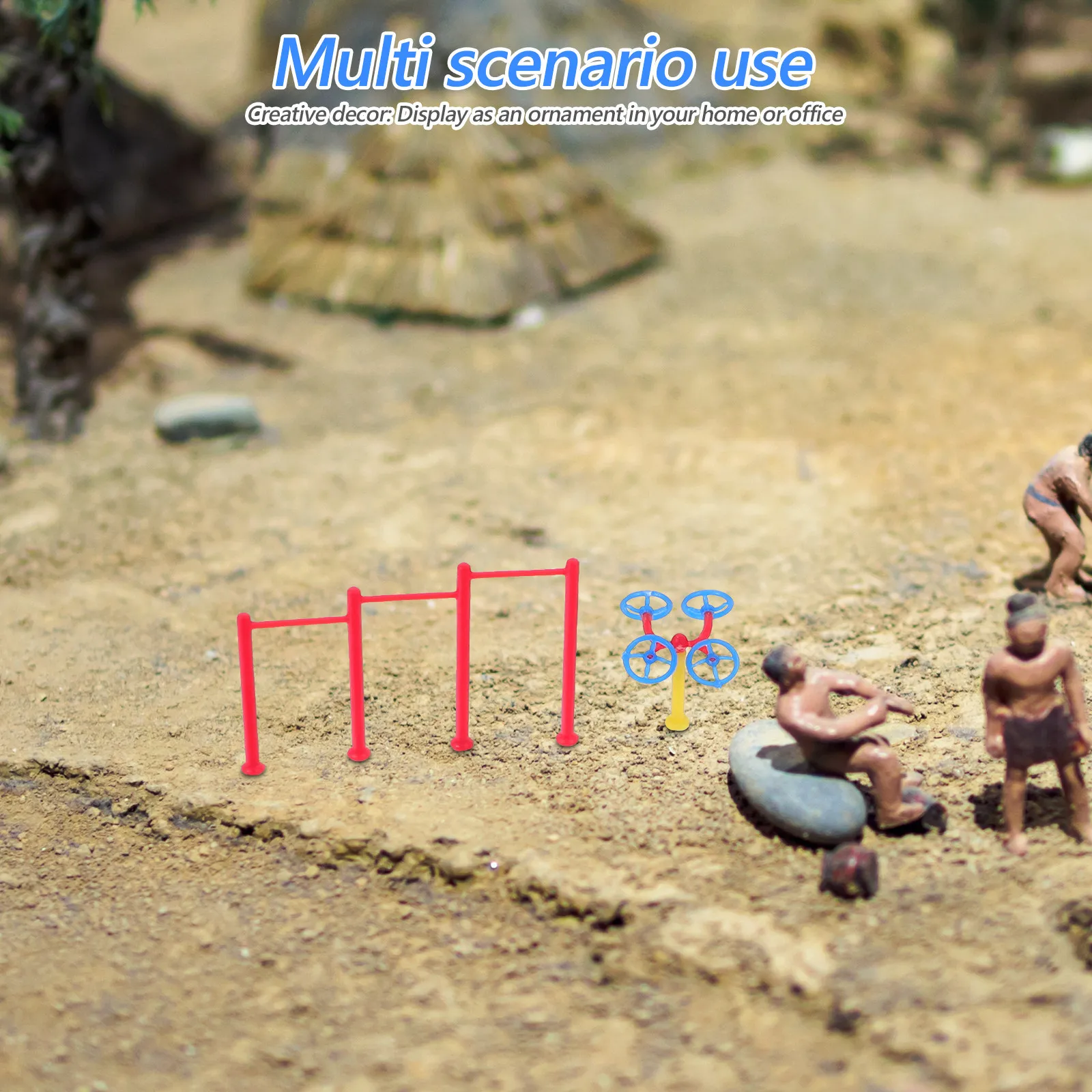 1Set Miniature Plastic Outdoor Sports Fitness Equipment Realistic Scale Gym Accessories for Sand Table and Micro Landscape