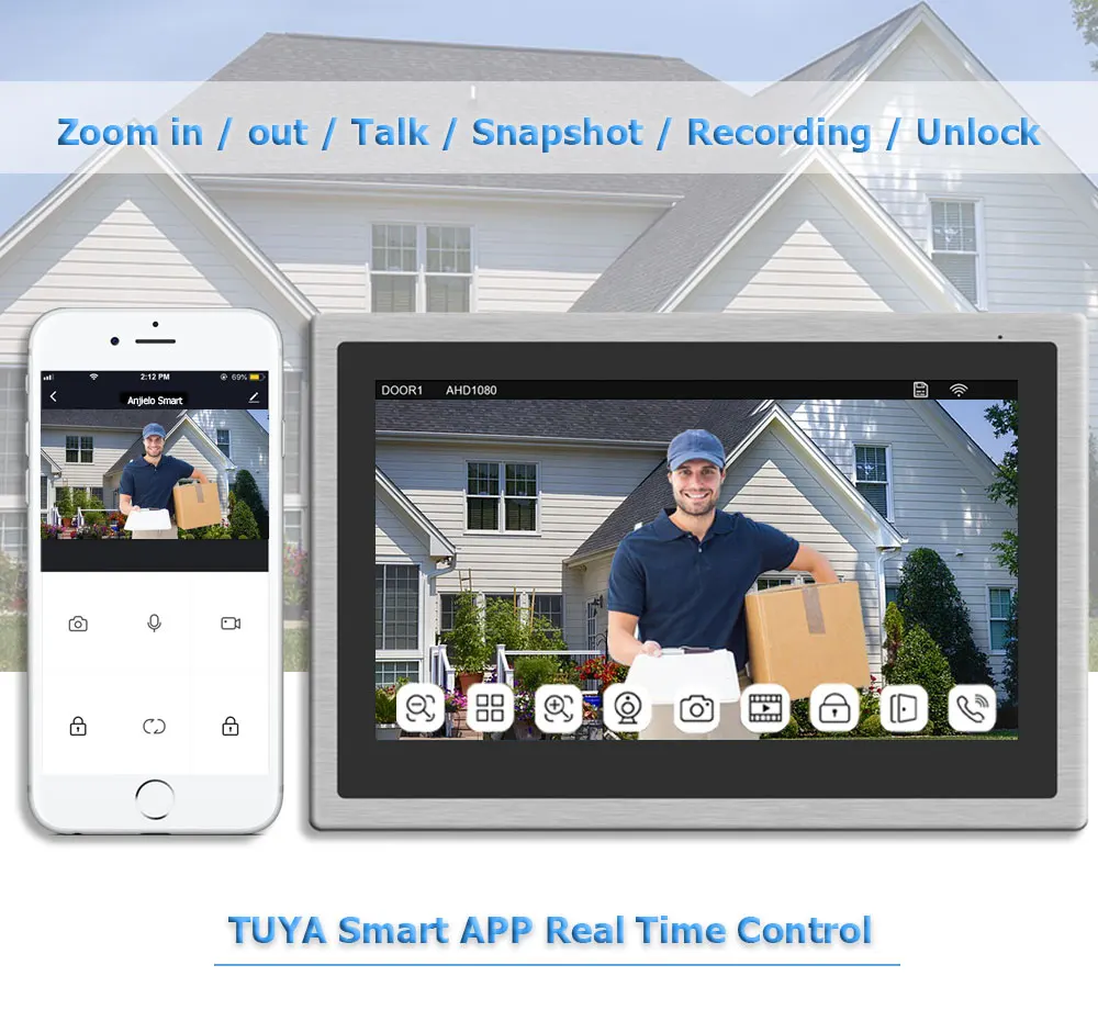 Imagem -05 - Tuya Intercomunicador Video Home Esperto com Câmera 4ch 10 Tela Táctil Idvr Vídeo 1080p Intercomunicadores da Campainha para o Apartamento