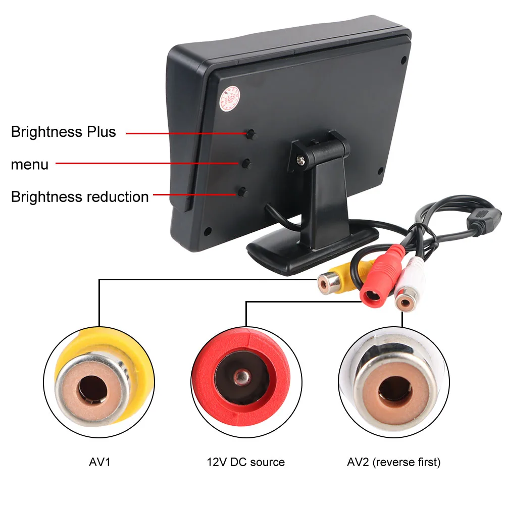 HD 디스플레이 접이식 TFT LCD 카메라, 자동차 비디오 플레이어, 리버스 카메라 스크린, 자동차 모니터, 4.3 인치 주차 액세서리