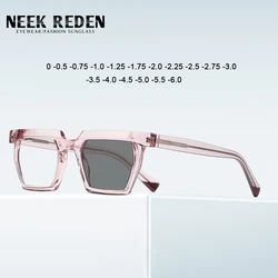 Retro Leopard Black Photochromic Myopia Glasses Women TR90 Square Nearsighted Glasses -0.5 -1.75 -2.25 -3.0 -3.25 -4.0 -4.5 -5.0