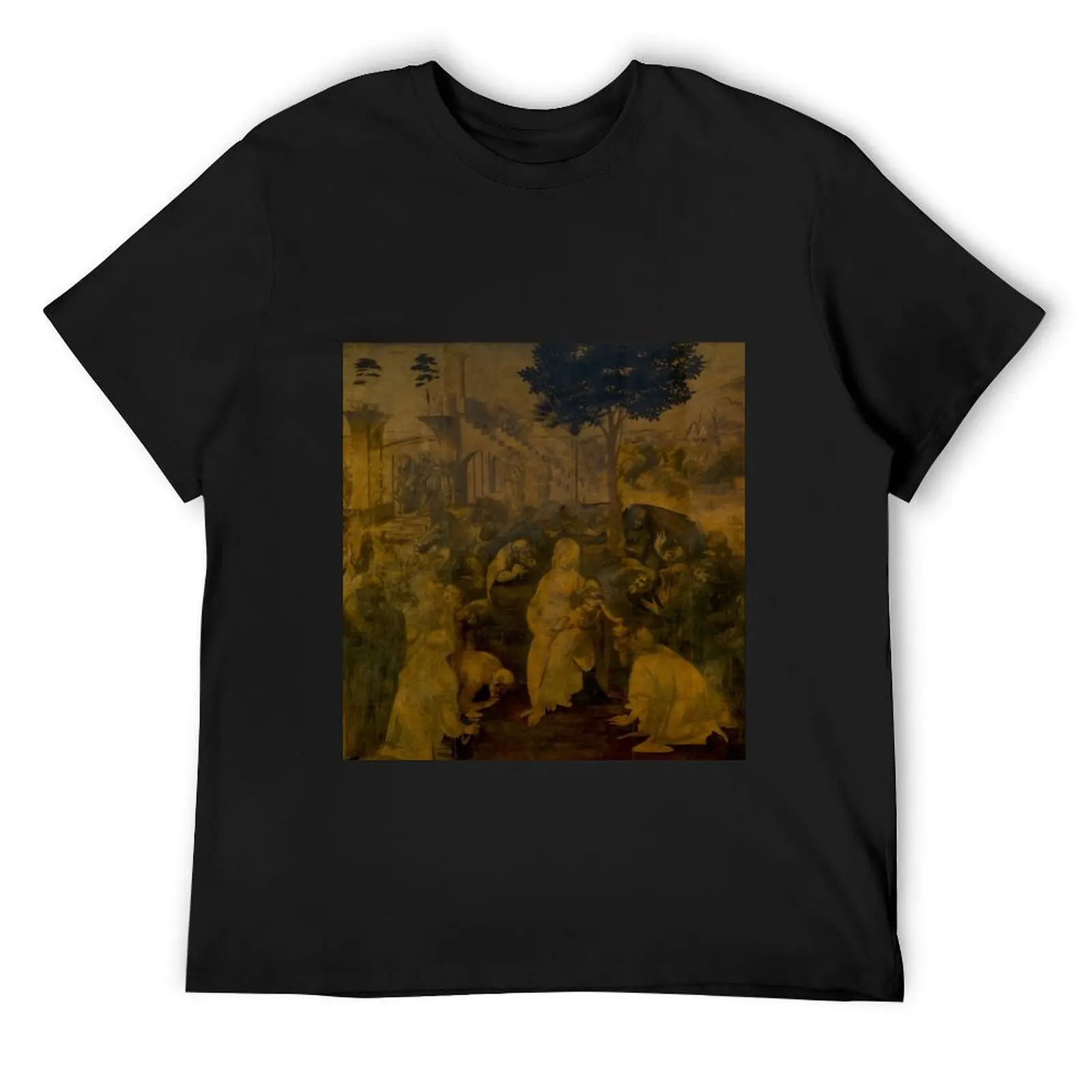 Leonardo da Vinci - The Adoration of the Magi T-Shirt graphic tee shirt sports fans korean fashion plain black t shirts men