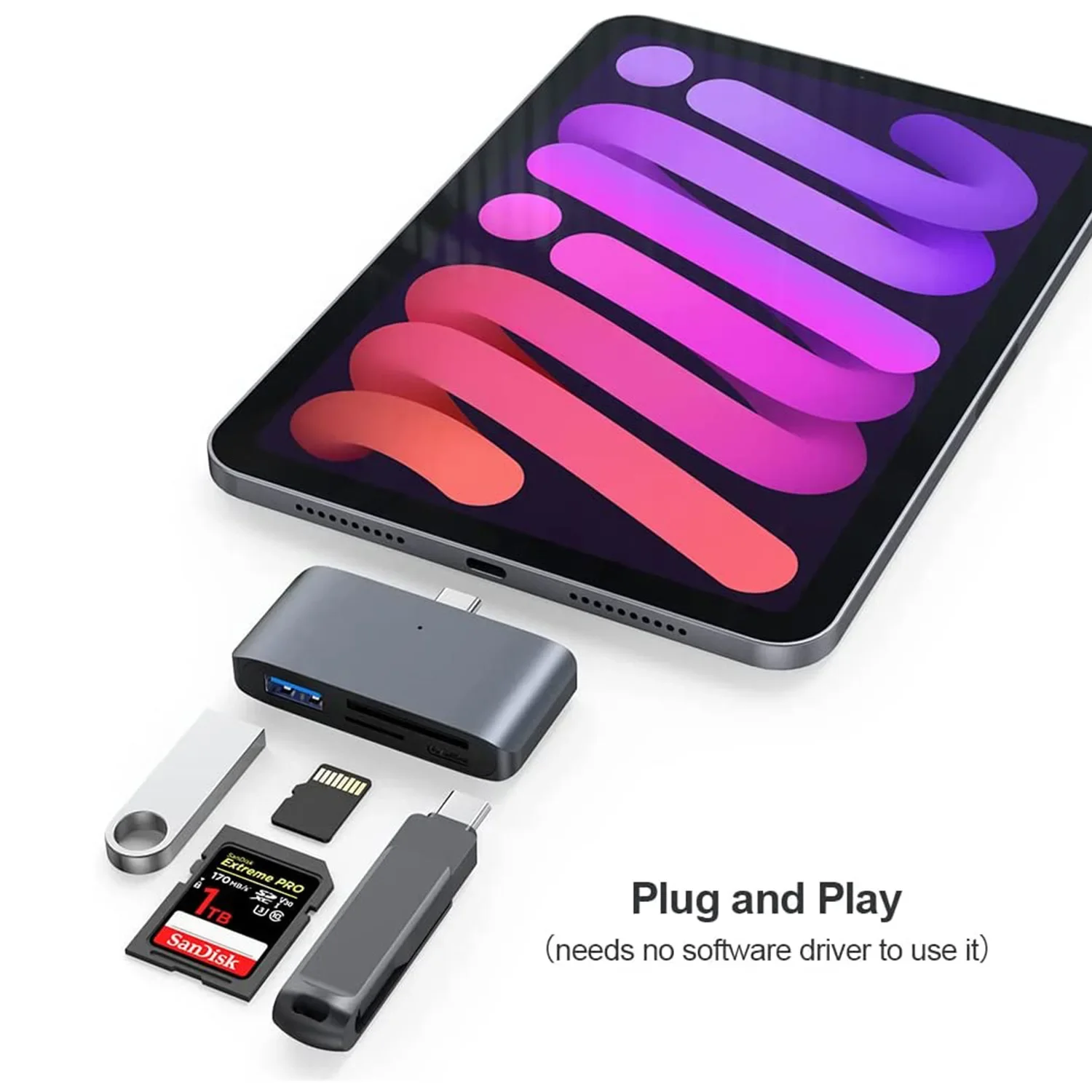Four In One Docking Station, Tablet Phone Universal Adapter Converter, USB Interface, External USB Drive, Mouse, Keyboard