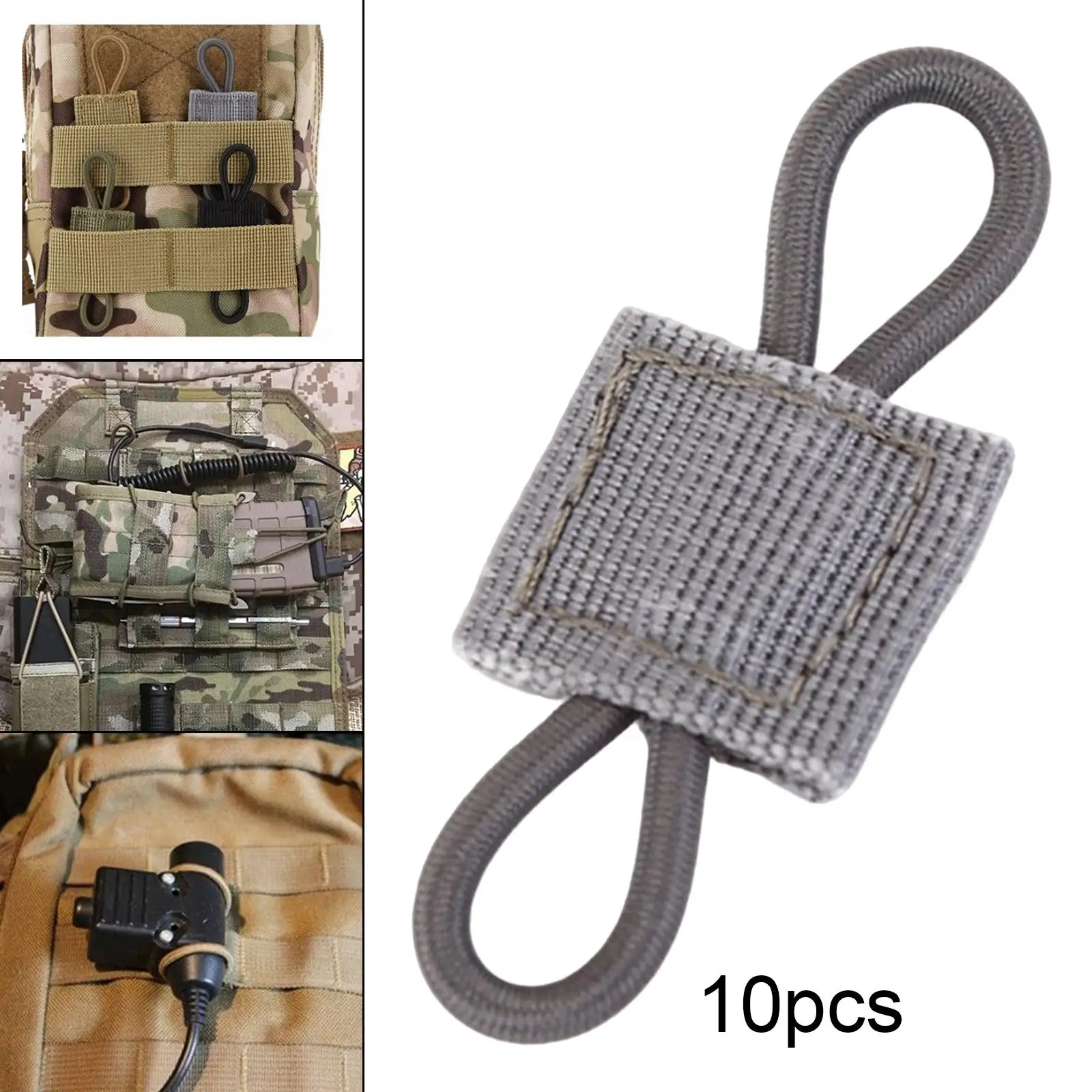 2xelastic 10pcs Molle Gurts chnalle für Ptt Antenne weit verwenden leicht grau