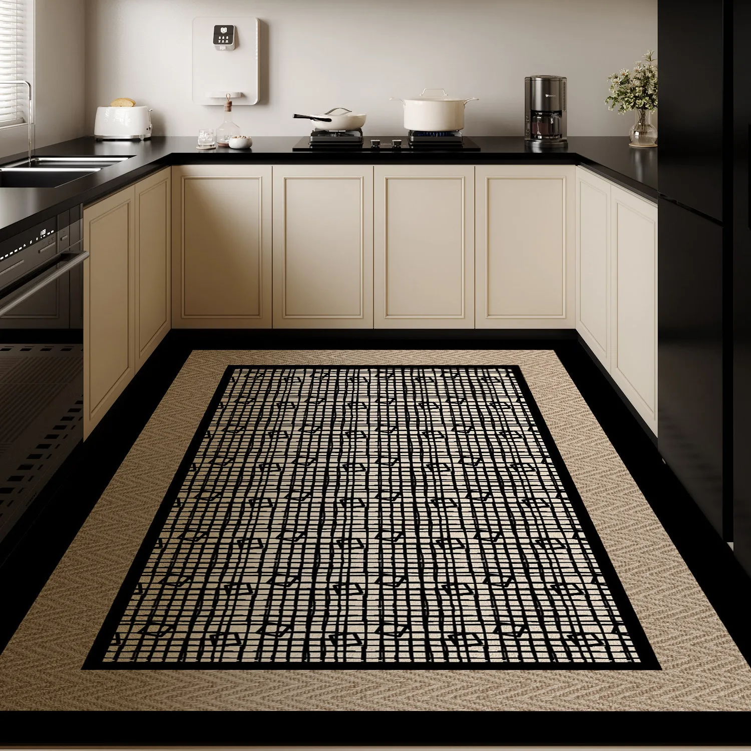 Diatom Ooze Kitchen Floor Mat Non Slip Oil Stain Resistant Wipeable Wash Free Water Absorbent Waterproof Full Coverage Carpet