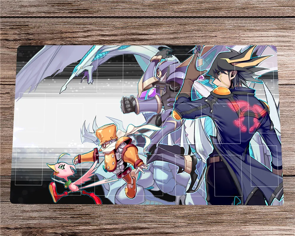 YuGiOh Playmat Fudou Yuusei TCG CCG Mat Trading Card Game Mat Free Bag Anti-slip Rubber Desk Table Mouse Pad Mousepad 60x35cm