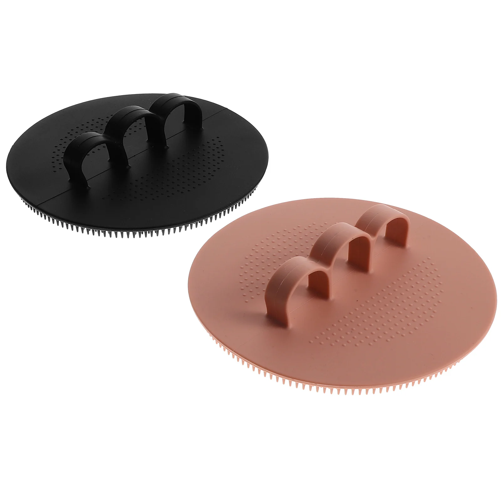 

2Pcs Bathing Brush Silicone Massage Shower Body Cleansing Exfoliating H held Back Scrubber Black Skin Color Portable Household