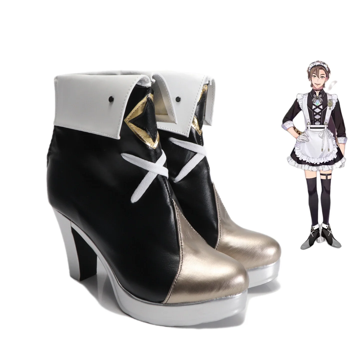 

Carnival Eiden Cosplay Shoes Maid Outfit Boots Halloween Carnival Party Christmas Play Role Shoes