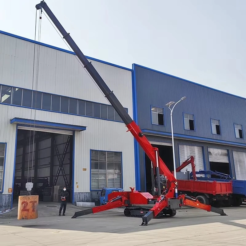 1-12tons Oil-Electric Dual-Purpose Crawler Spider CraneHydraulic Telescopic Boom Mobile Spider Crane