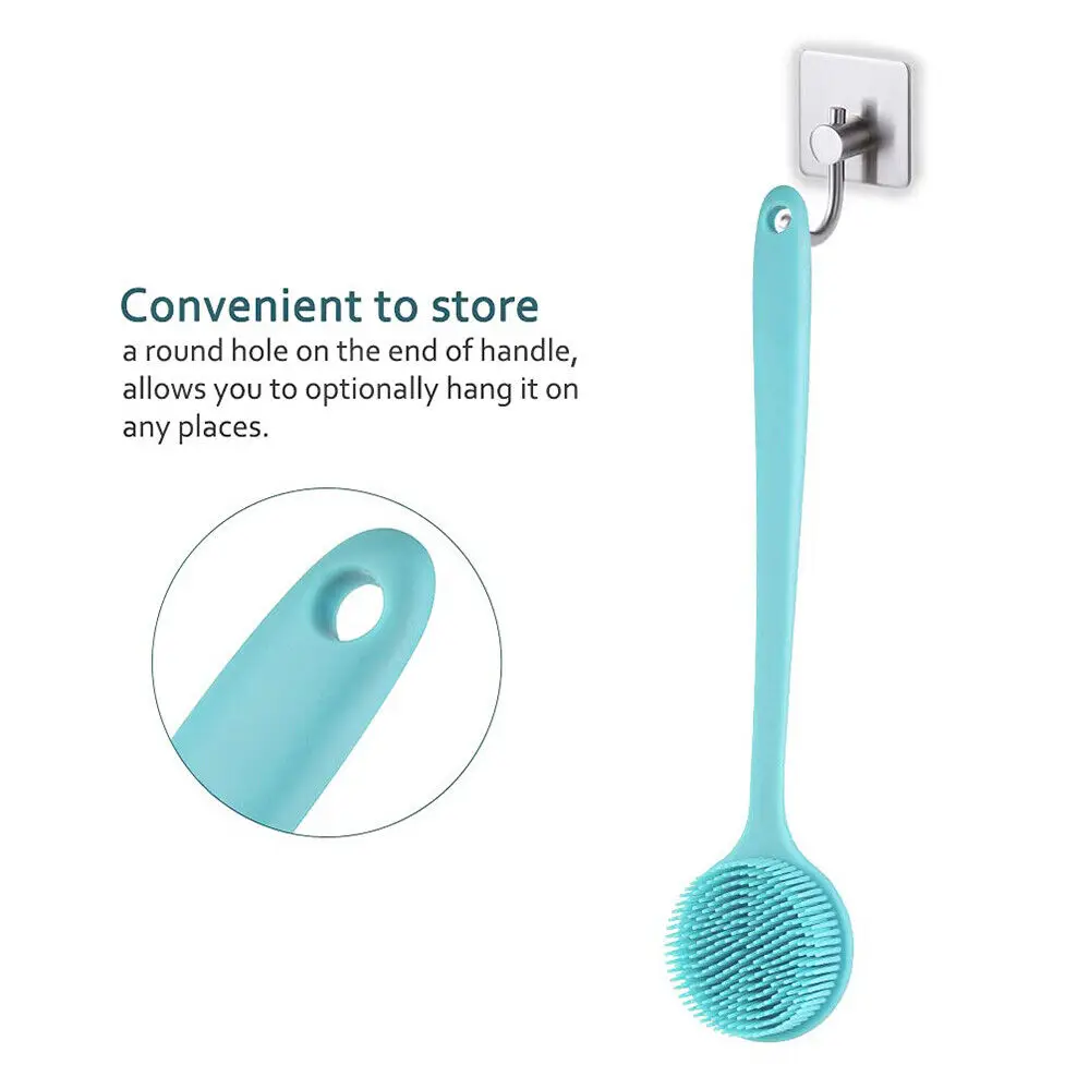 Silicone Long Handle Bath Brush Body Shower Scrubber Back Brushes Multifunction Massage Cleaning Scrubbers Accessories 2024 New