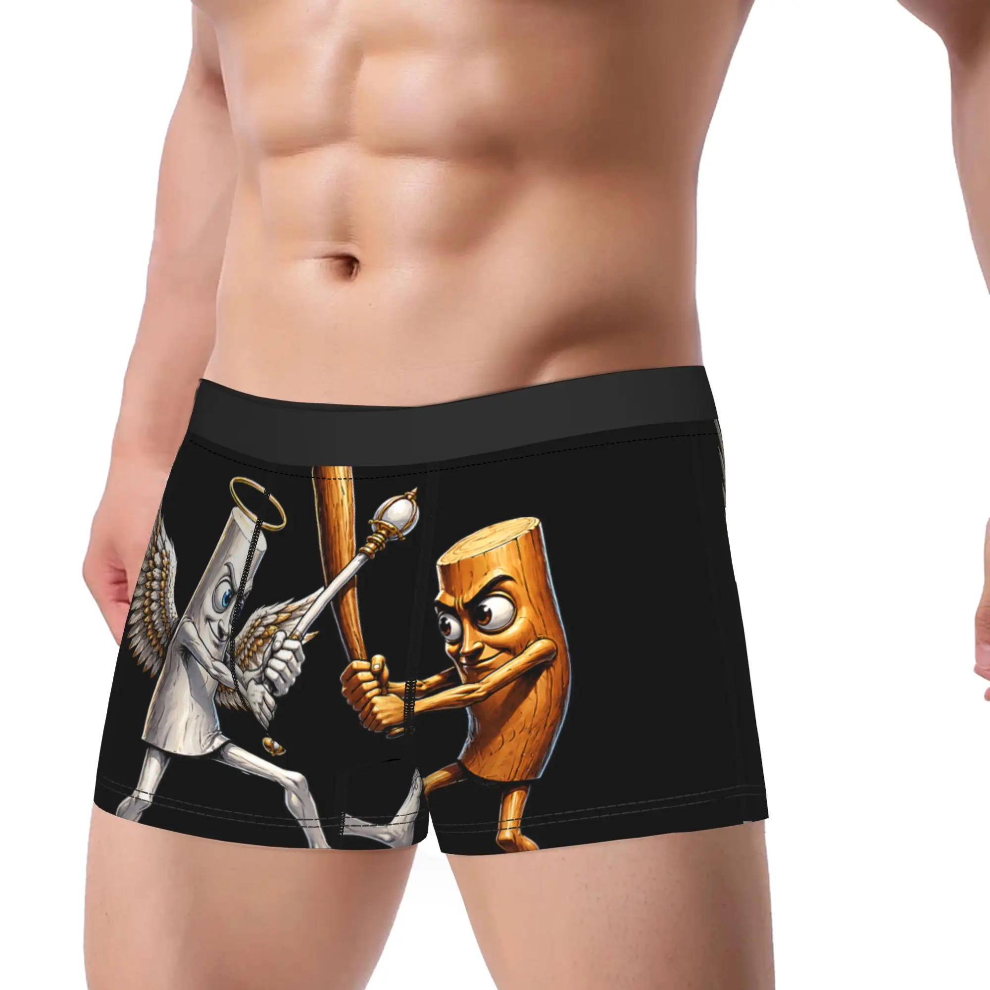 Brainrot Meme 2026 Tung God Versus Tung Sahur Fight Battle Underwear  Printing Boxer Shorts Men Panties Classic Boxer Brief