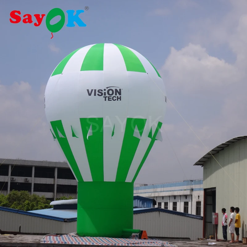 3/4/5mh Inflatable Standing Hot Air Balloon Advertising Rooftop Hot Air Balloon With Logo Print For Event Promotion Decor