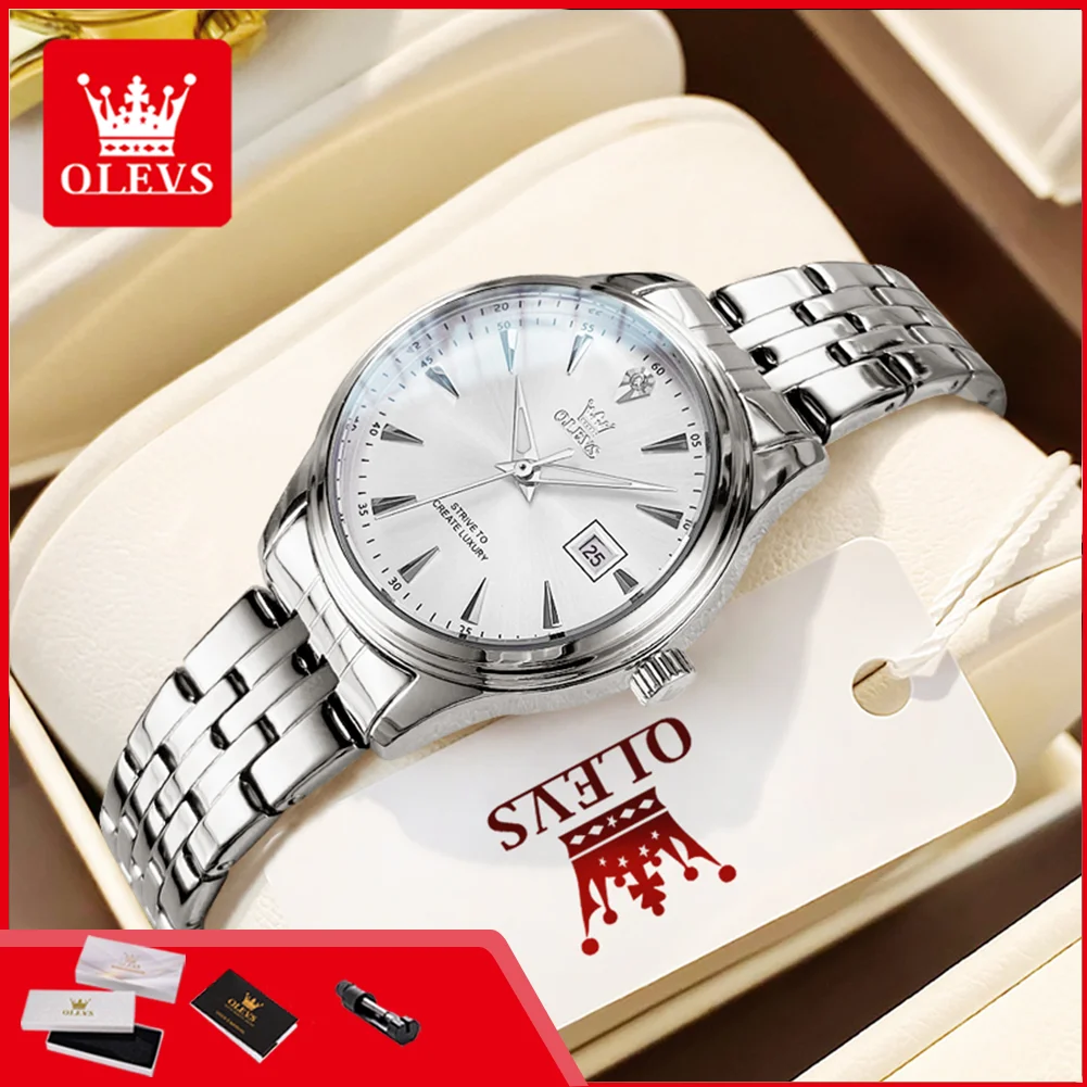 OLEVS 5598 Original Quartz Wristwatch for Lady Luminous Waterproof Calendar Classic Luxury Women's Dress Watch