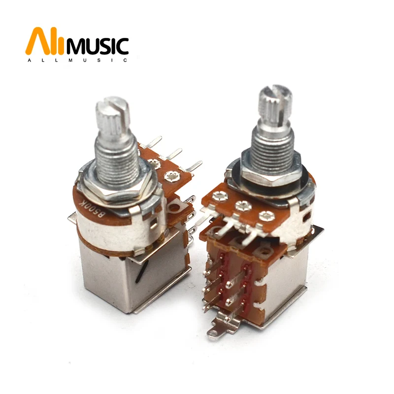 Guitar Potentiometer Control Pot Push/Pull Pot with Straight Terminal Block Pickup Coil Splitting Switch A500K/B500K Guitar Part