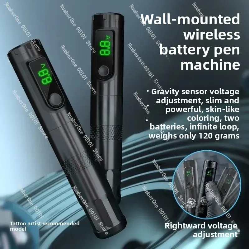 Wireless Battery Pen Motor Pen All-in-One Machine Tattoo Gravity Sensing Hollow Cup Slender Long Rotary Professional PMU Kit