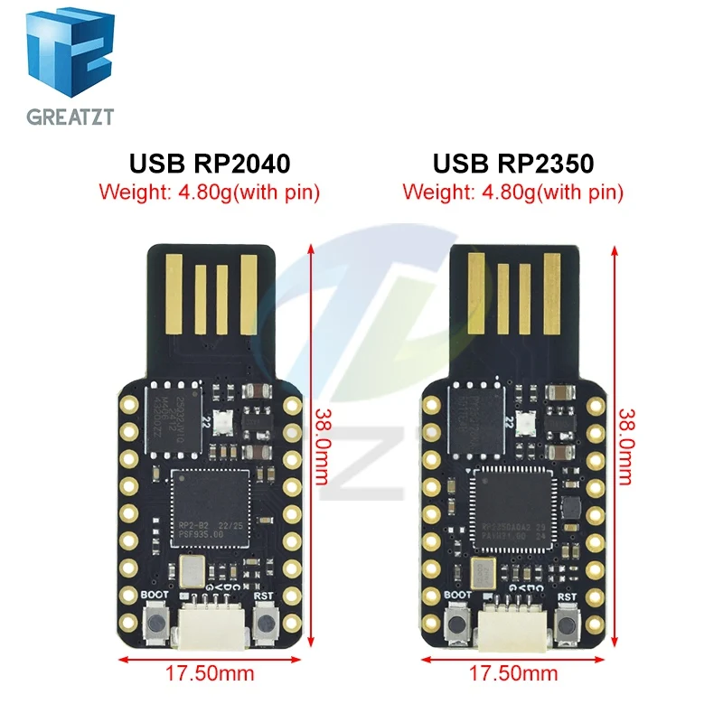 1/3PCS RP2040-USB RP2350-USB Mini Development Board 4MB/16MB Flash Dual-Core RP2350A RP2040 520KB SRAM For Raspberry Pi PICO2