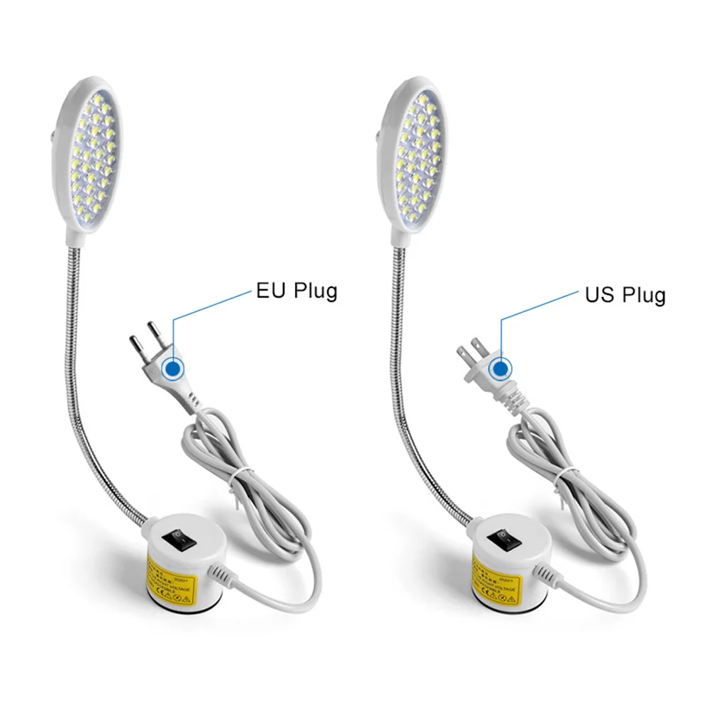 Dimmable Sewing Clothing Machine LED Lamp 30 LED Work Lights Gooseneck Lamp With Magnets Mount for All Sewing Machine Lighting