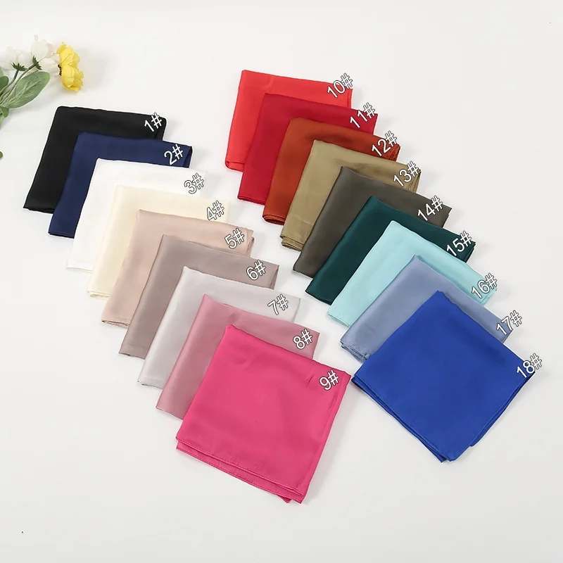 90x90cm Square Satin Silk Scarf Hair Scarf Headband Small Ribbon Neckties Neckerchief Bow Ties Cravats Shawl Hair Accessories