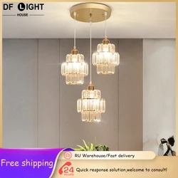 Modern Light Luxury Crystal Chandelier Living Room Ceiling Chandelier Bedroom Hanging Pendant Lamp Dining Room E27 Chandeliers