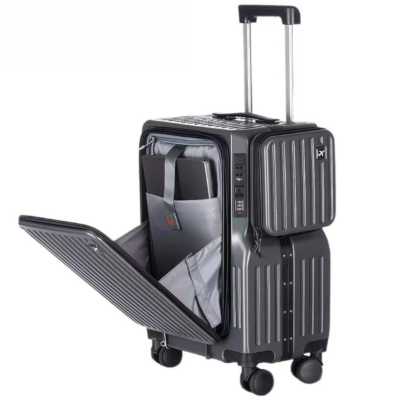 

Portable Office File Box Quick Access Separate Front Cabin Luggage Spinner Boarding Suitcase for Travel Computer