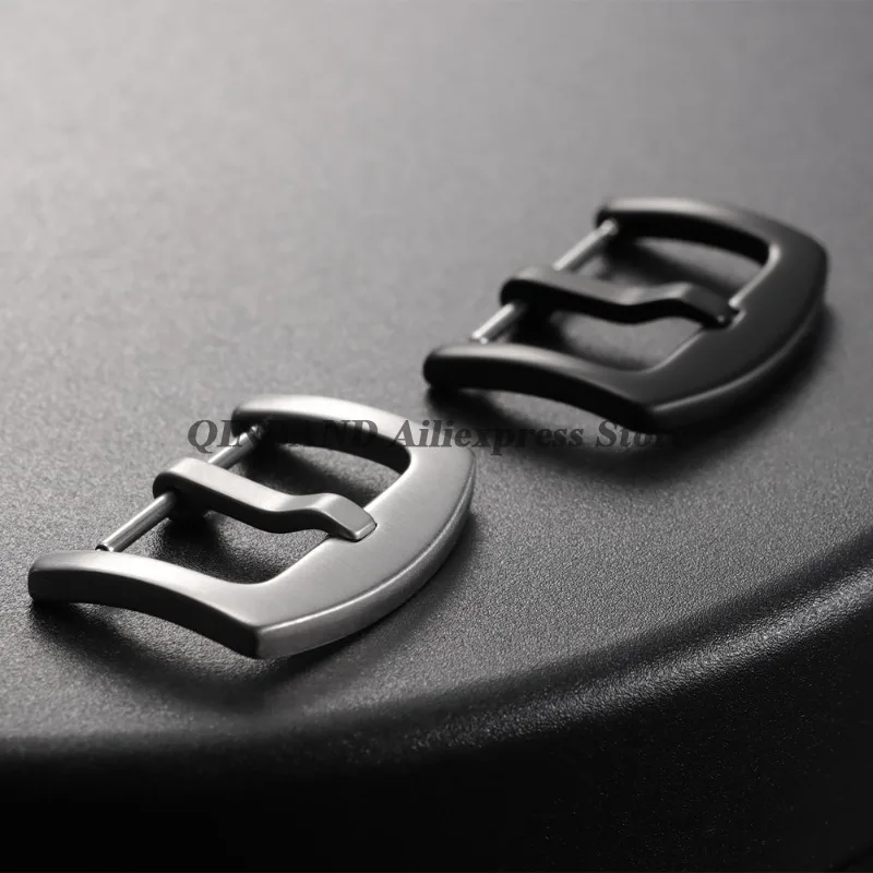 16/18/20/22/24mm Brushed Solid Watch Buckle Stainless Steel Strap Buckles Watches Pin Clasp Silver Black Gold Metal Watch Button