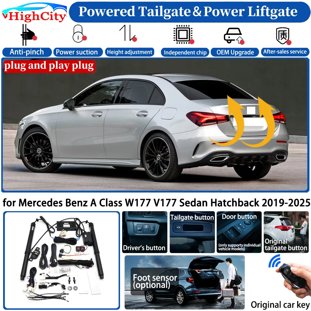 for Mercedes Benz A Class W177 V177 Sedan Hatchback 2019-2025 Automatic Smart Powered Tailgate Power Liftgate Trunk Lift Kit