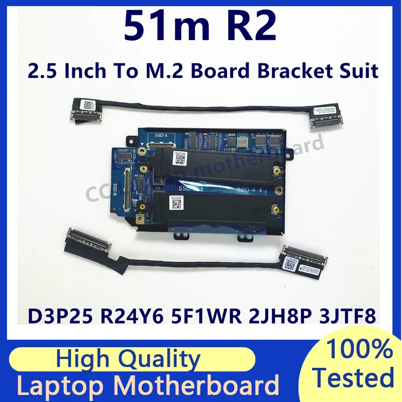 

New 2JH8P 3JTF8 D3P25 R24Y6 5F1WR For Dell Alienware Area-51m R2 2.5 Inch To Double M.2 SSD Board Bracket Heatsink Cable Suit OK