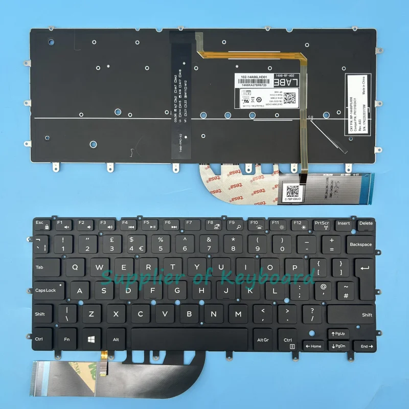 New UK/English/Spanish/Portuguese For Dell XPS 13 7000 7347 7348 7352 7353 7359 13 9343 13 9350 9360 Laptop Keyboard Backlit