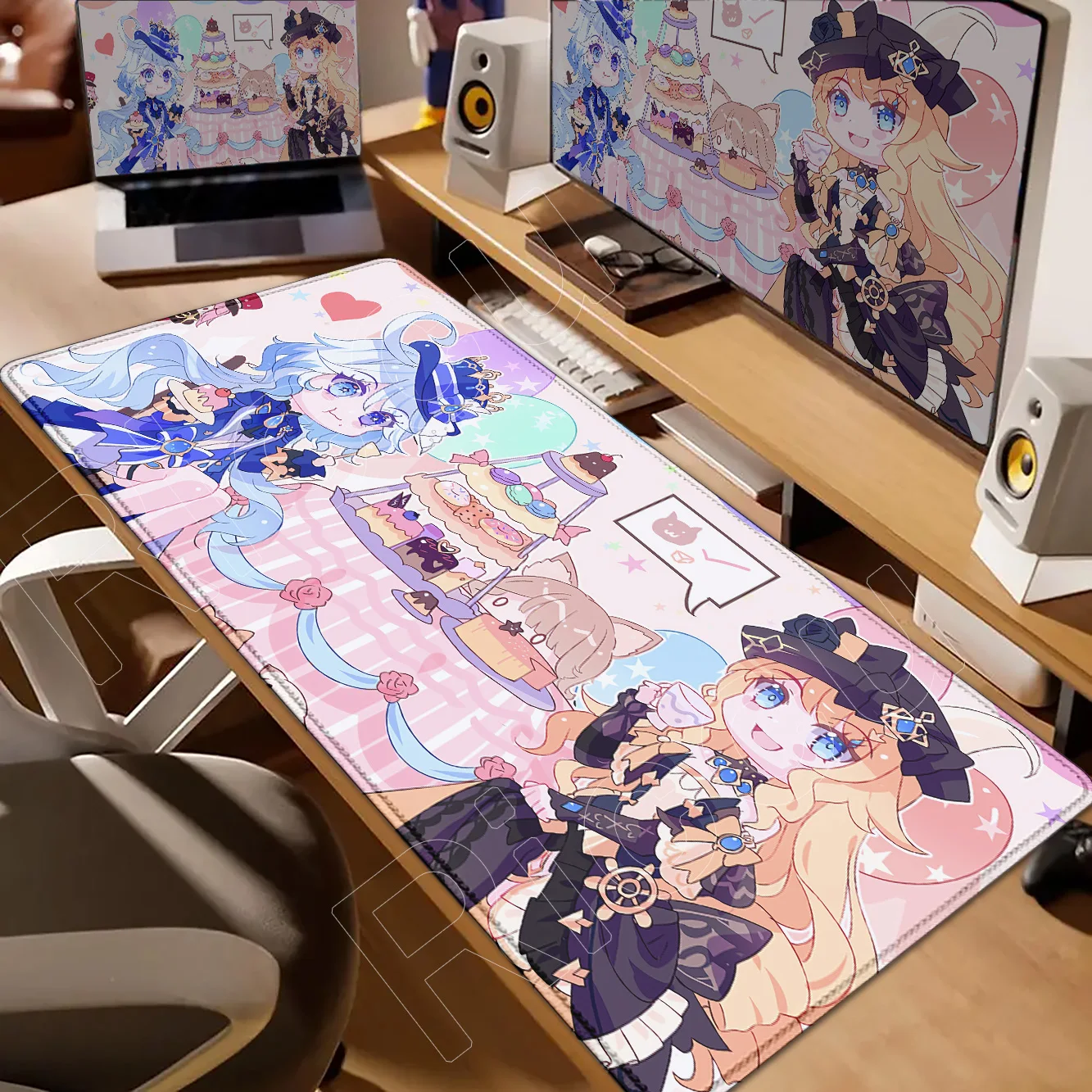 

HD Kawaii Wallpaper Genshin Impact Furina Navia Anime Mousepad PC Gamer Accessories Keyboard Mouse Pad Laptop 900x400mm Desk Mat